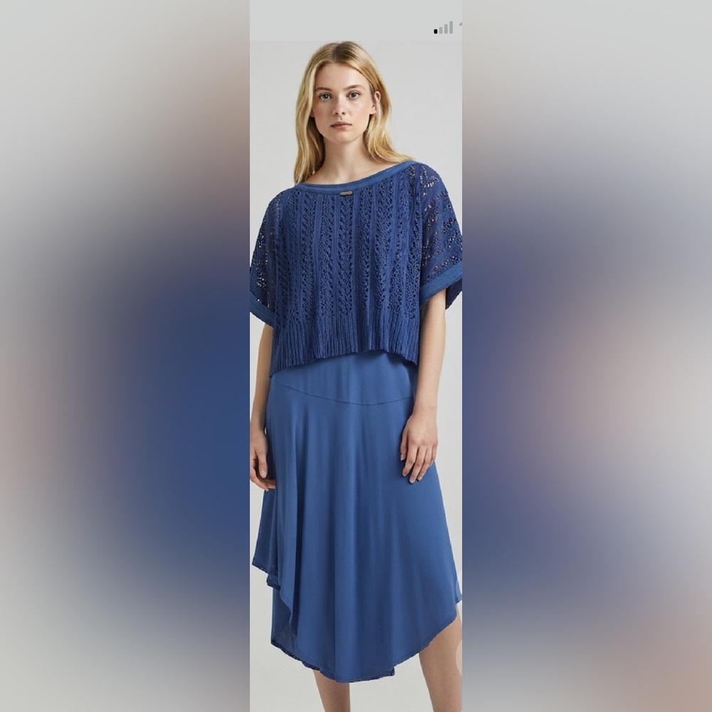 MC Planet Dress Blue With Knit Over Top Size T2 US8